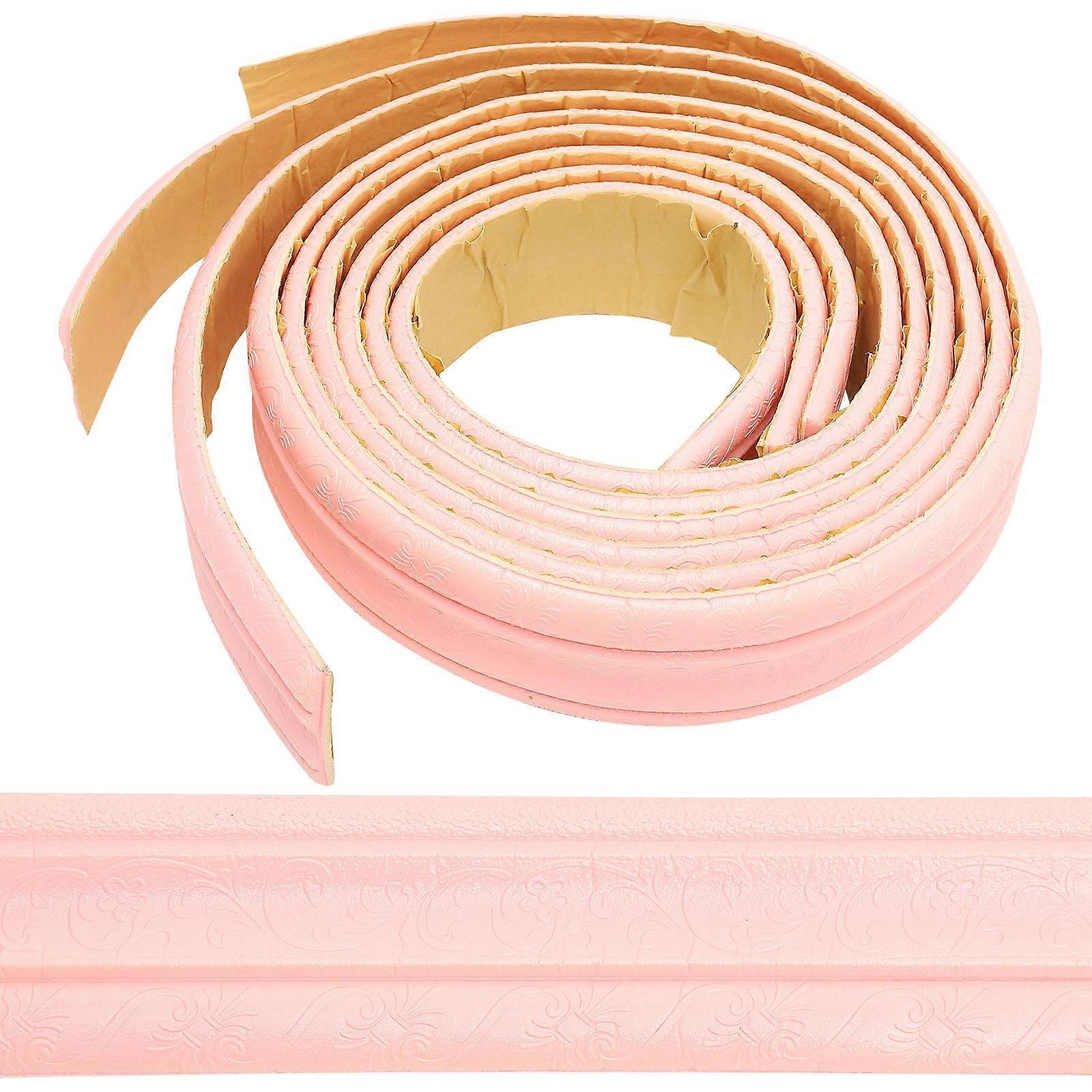 Homeowners Interior Designers Wall Molding Skirting 3D Embossed 3 Rolls Pink
