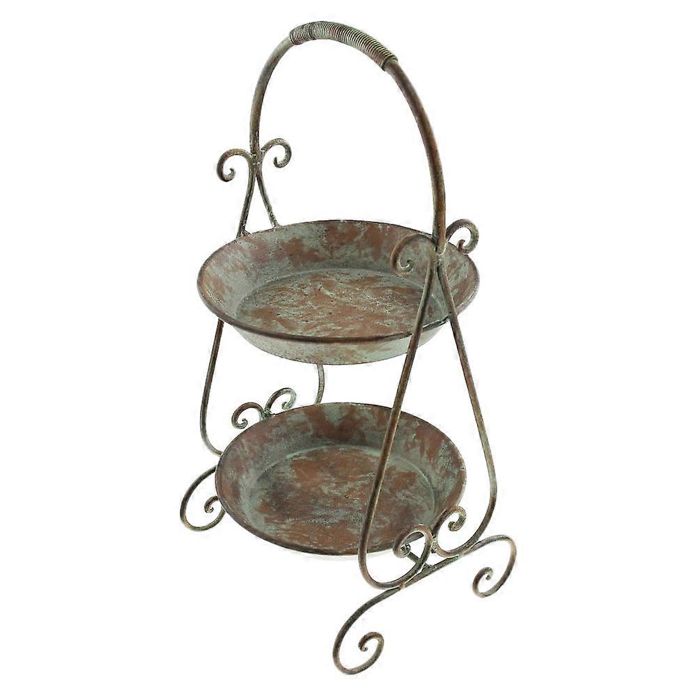Decorative Organizer Tray Iron Material Rectangular Shape Vintage Design For Use 38x18cm 1Pc