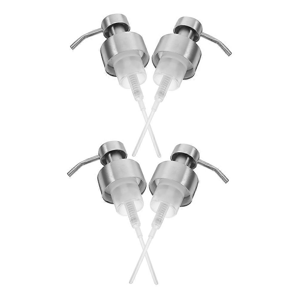 Durable Stainless Steel Soap Dispenser Replacement Pump Head 4Pcs for Bathroom