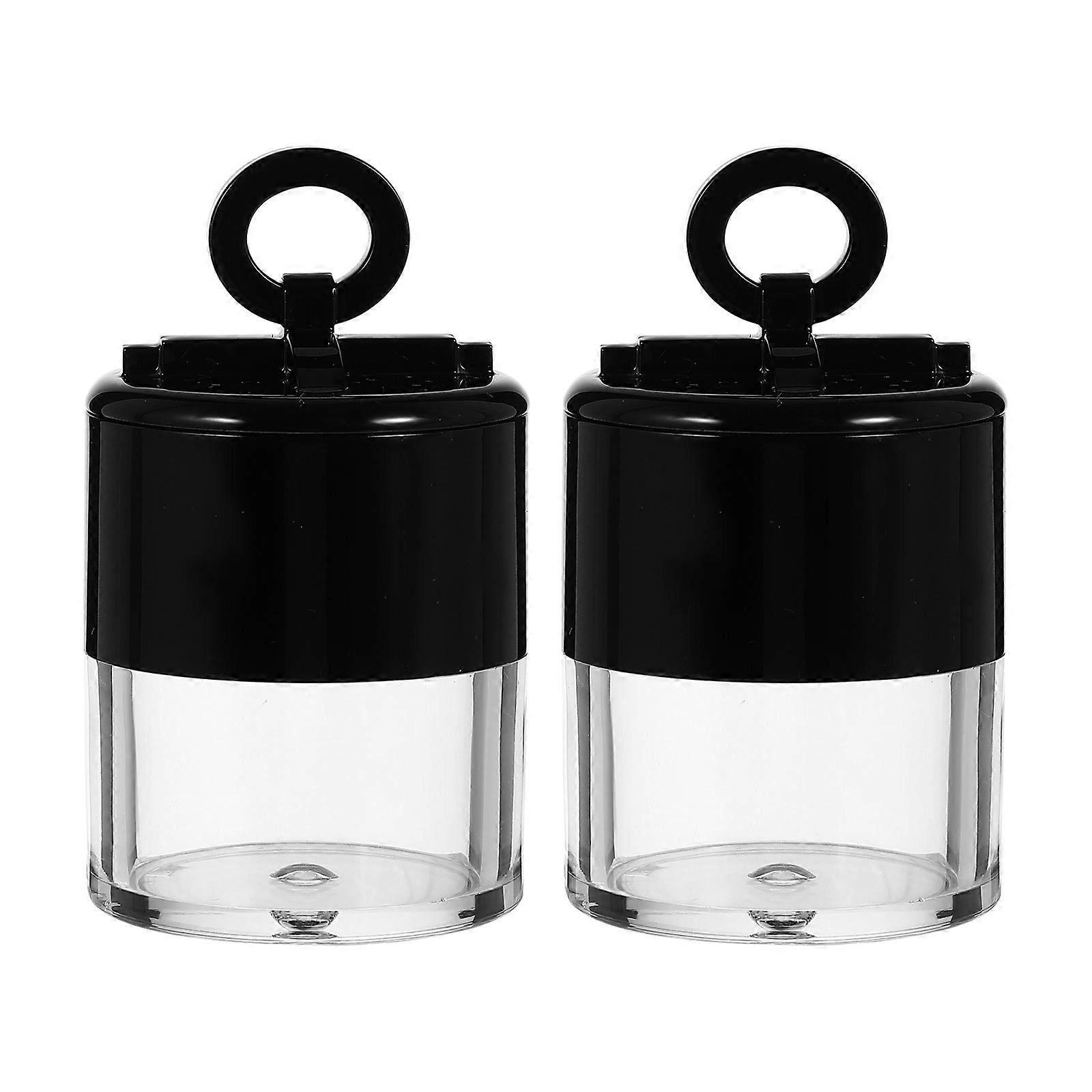 2pcs Mini Refillable Loose Powder Box, Portable & Durable Compact Container for Travel and Daily Makeup Use