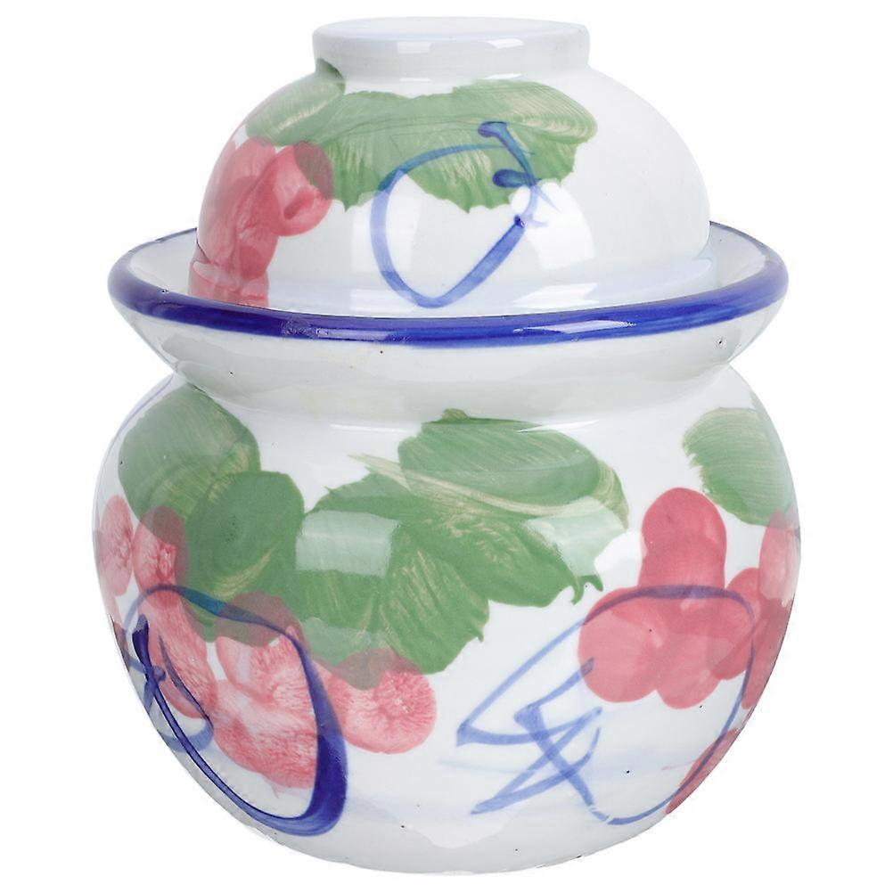 Ceramic Fermentation Jar with Water Seal for Vegetable Pickling and Kimchi Storage – Large Capacity for Seasonal Vegetables and Freshness Preservation