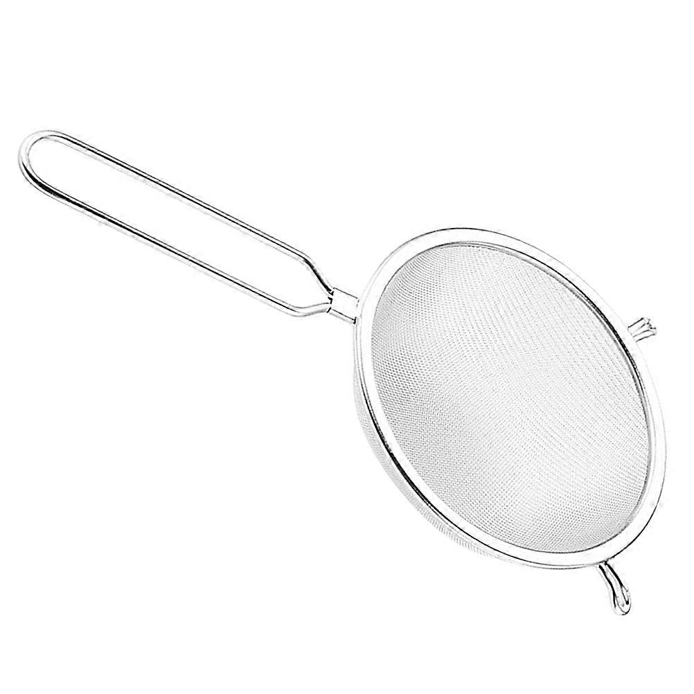 Spaghetti Strainer Colander Stainless Steel Mesh Strainer Restaurant Use Water Draining Long Handle Silver 8 Inches Double Layer 1Pack