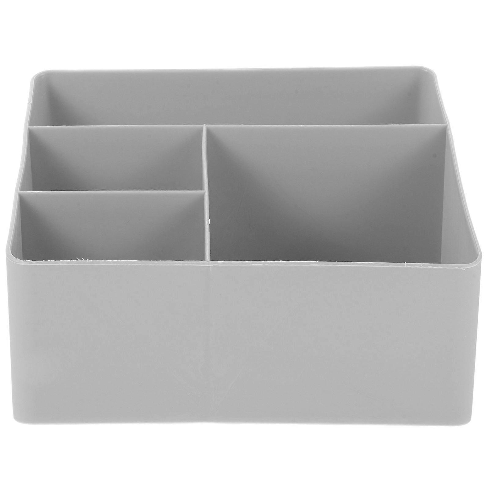 Coffee & Tea Storage Organizer with Compartments Space Saving Kitchen Countertop Holder for Tea Bags, Coffee , and Condiments Chic Gray Design