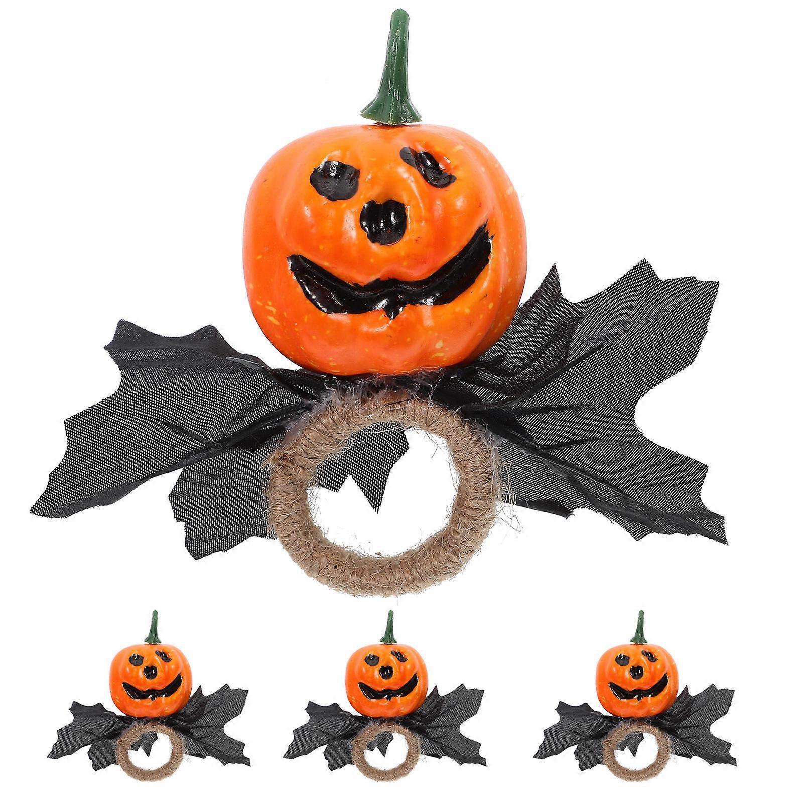 Pumpkin Napkin Holder Rustic Style Dining Table Accessory Black Color