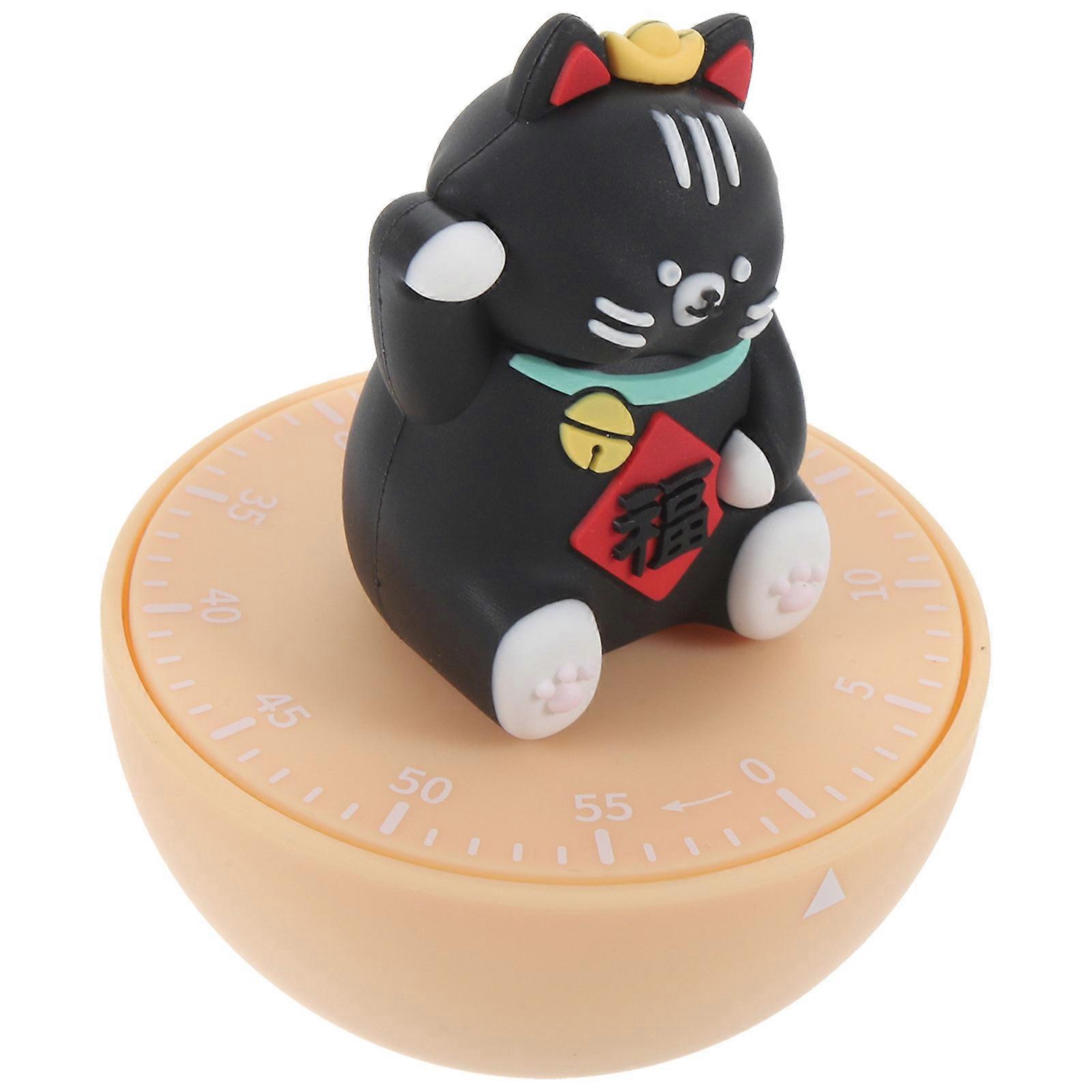 Mechanical Kitchen Timer Cat Shape Countdown Timer for Cooking Cute Design 7.5X7.5X10CM Time Management 1Pcs