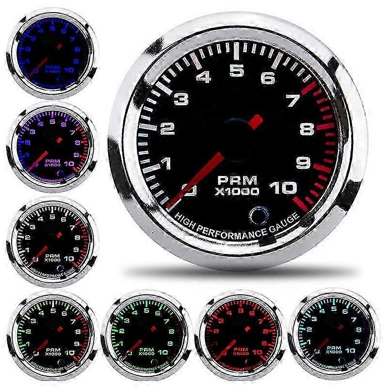 52mm/2in Universal 7 Colors Tachometer Revolution Meter with Measuring Range 0?10000RPM hwy
