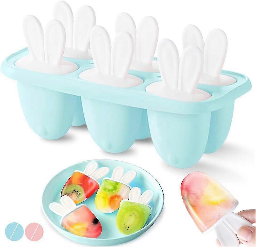 Ice Cream Mold Set of 6 with Sticks, Mini Popsicle Mold for Homemade Ice Cream, Sorbet, and Yogurt