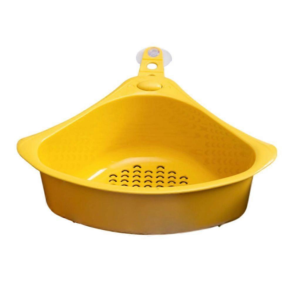 Sink Strainers Basket Sink Storage Holder Triangular Corner Rack with Suction Cup