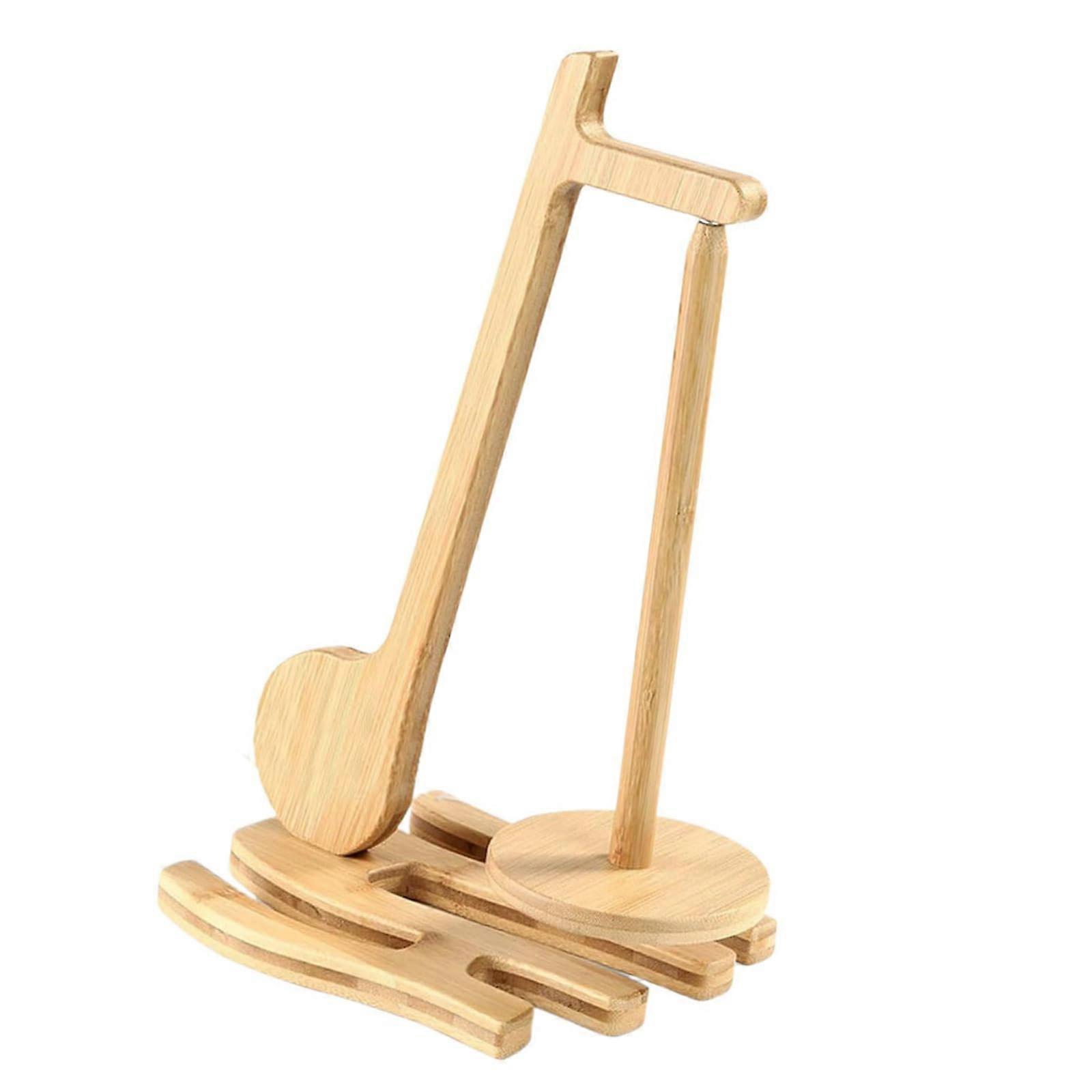 Musical Note Form Yarn Dispenser Rotating Wooden Yarn Holder Thread Spool Stand for Crochet and Knitting, Red Color