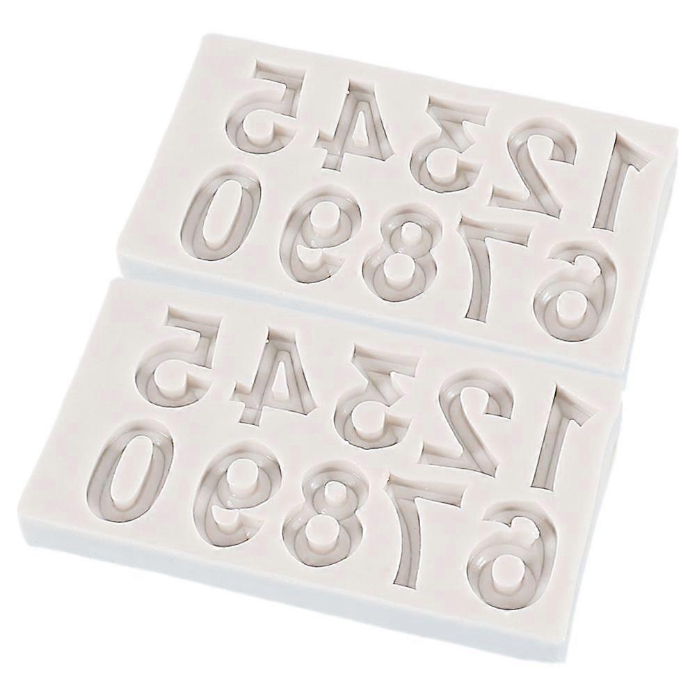 2pcs Silicone Number 0-9 Cake Molds Silicone Baking Molds Number Cookie Molds
