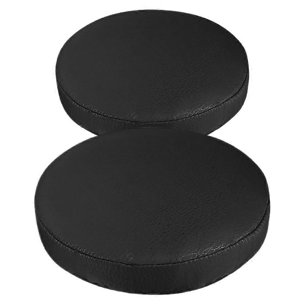 Round Chair Seat Pads Stool Seat Covers Pu Cushion Easy to Clean for General Users 33cm Diameter 2Pcs