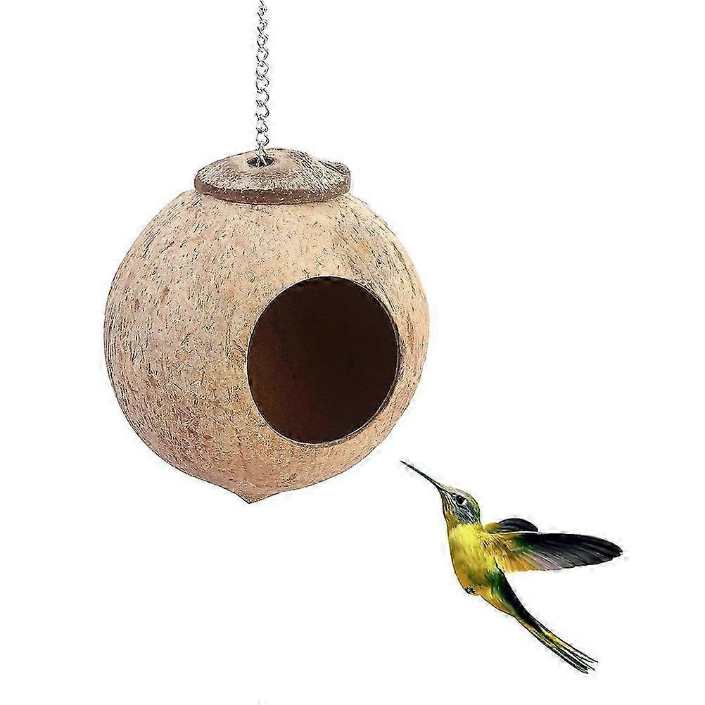 1PC Natural Coconut Shell Bird Nest Pet Bird Feeder Toy with 6cm Opening