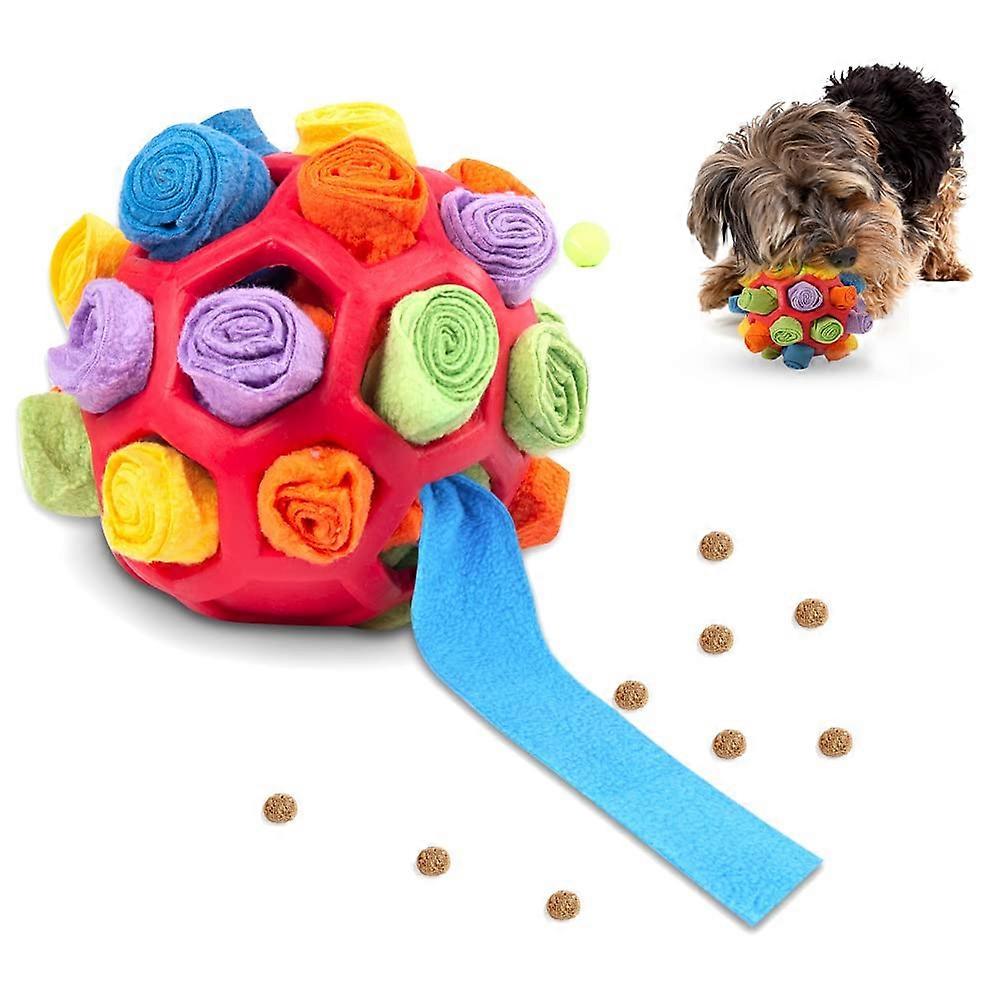 Sniffing Ball for Dogs, Interactive Washable Sniffing Rug, Food Puzzle Toy for Medium Small Dogs, Red Color