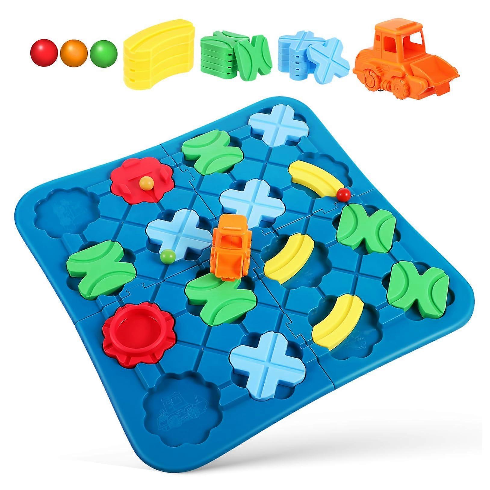 Intellectual Toy Road Puzzle Track Set for Toddlers 1-3 Years - Plastic Construction Race Track Board for Children