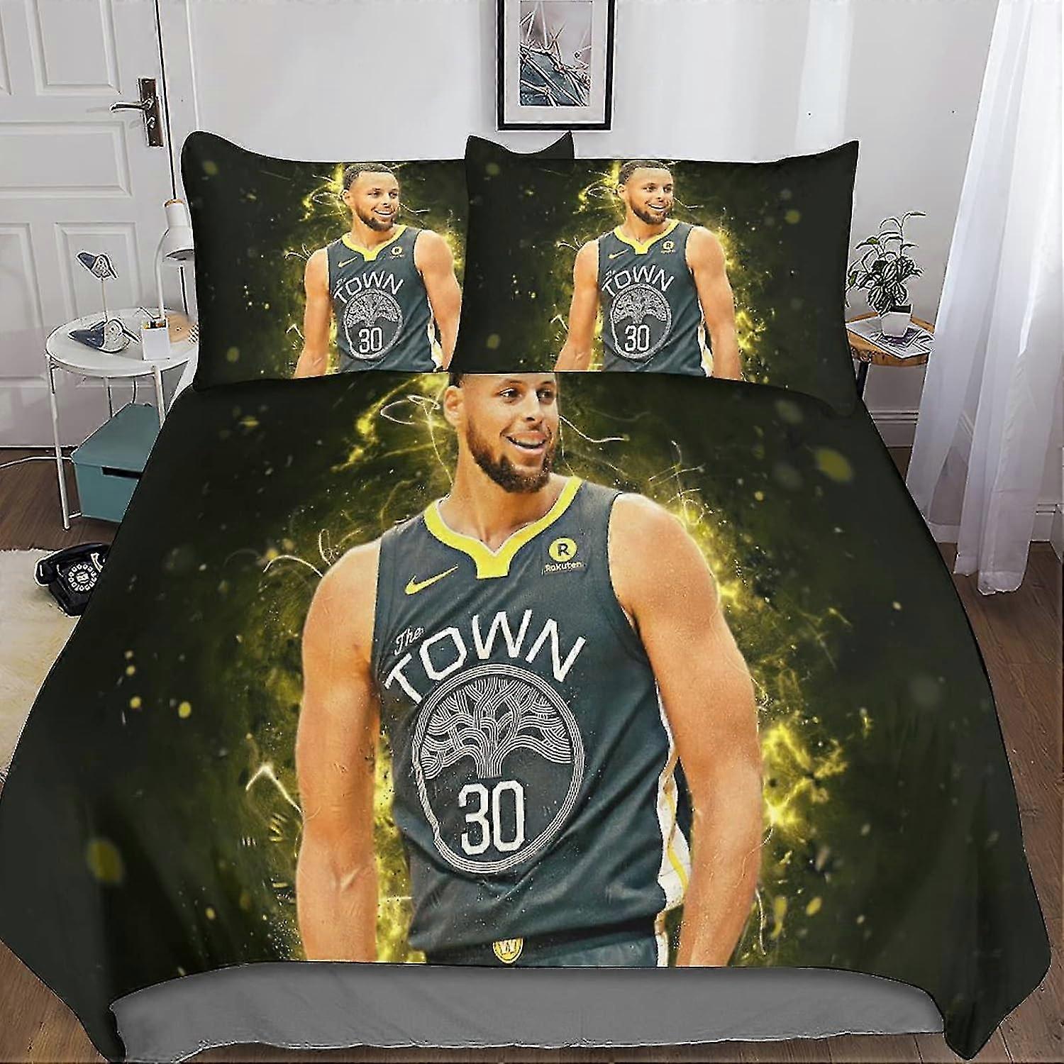 Crib Set for Basketball Fans, Sports Mattress Protector, 3D Design, Microfiber, 3 Piece Set with Zip and 2 Pillowcases
