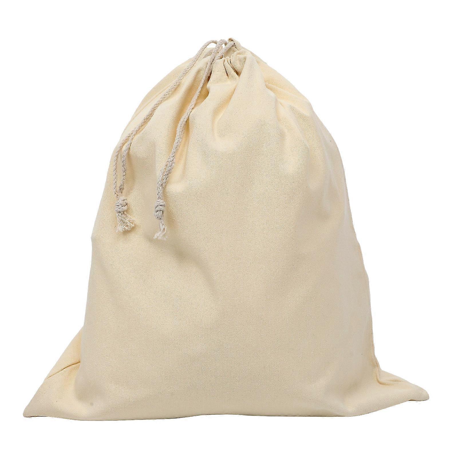 Hotel Laundry Pouch Drawstring Laundry Bag Rectangular Shape Home Organization Beige 55x45x0.8cm 1Pack