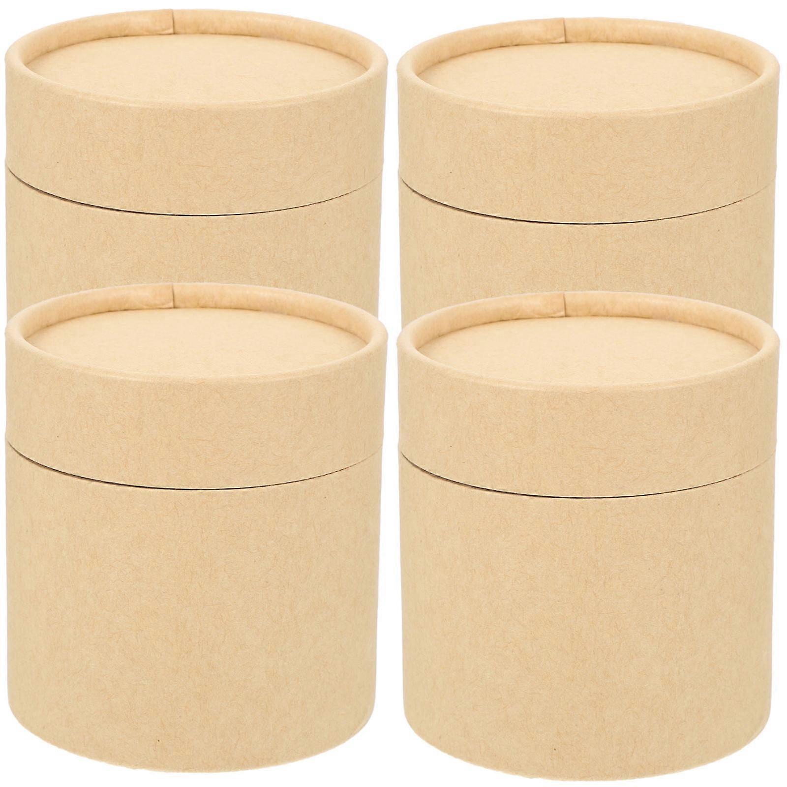 4pcs Multi Function Kraft Paper Storage Jars with Airtight Seal for Tea, Sugar & Kitchen Essentials – Home Organization Accessory