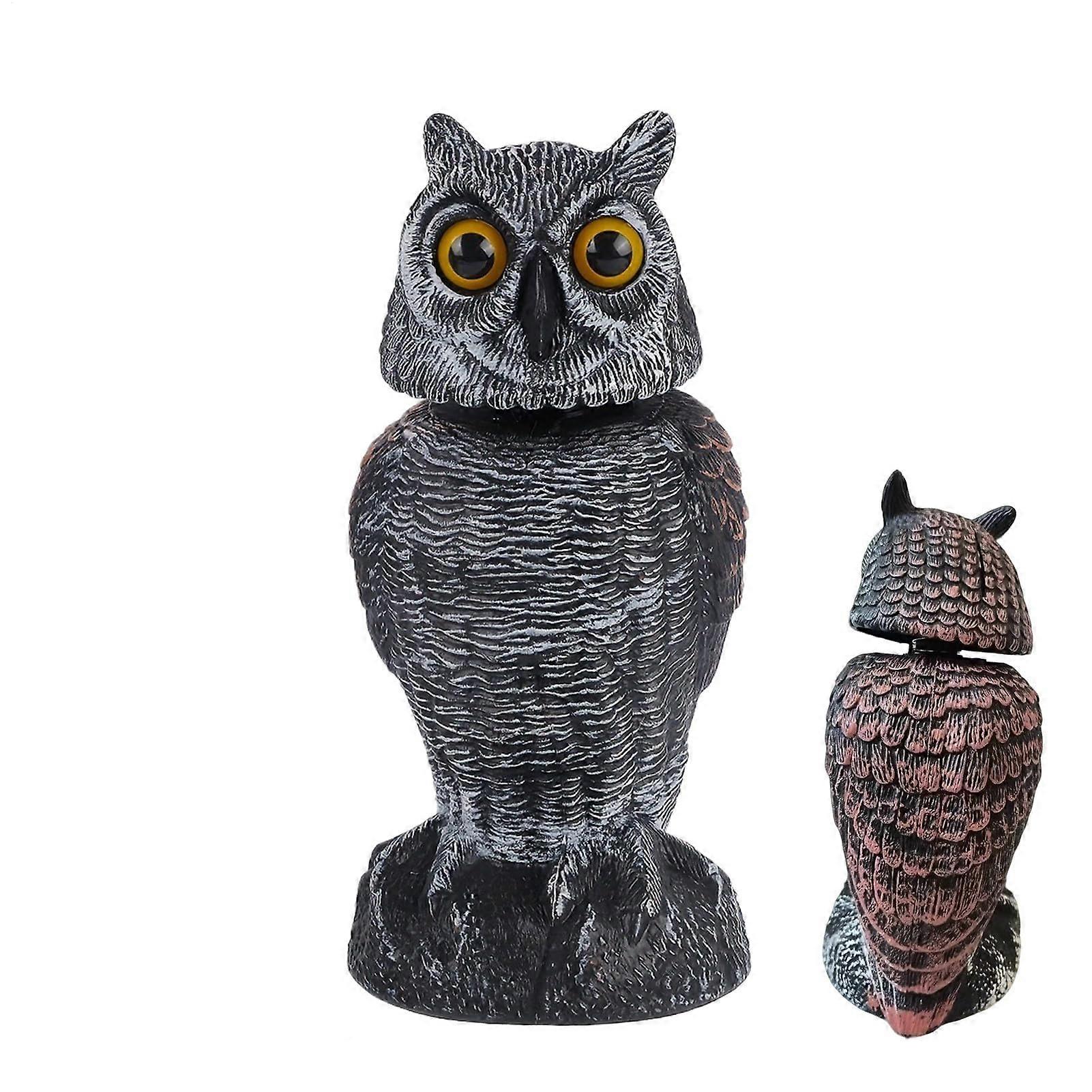 Owl For Bird Control - Weatherproof Owl Statue With 360 Degree Rotatable Head For Garden, Patio, Farm Use
