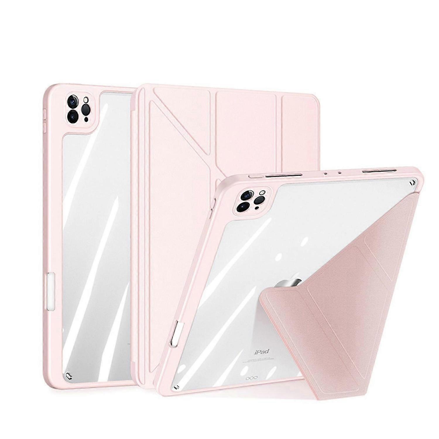 Custodia per iPad Air 11, guscio posteriore trasparente trasparente Folio pieghevole sottile con riattivazione/sospensione automatica e orizzonte