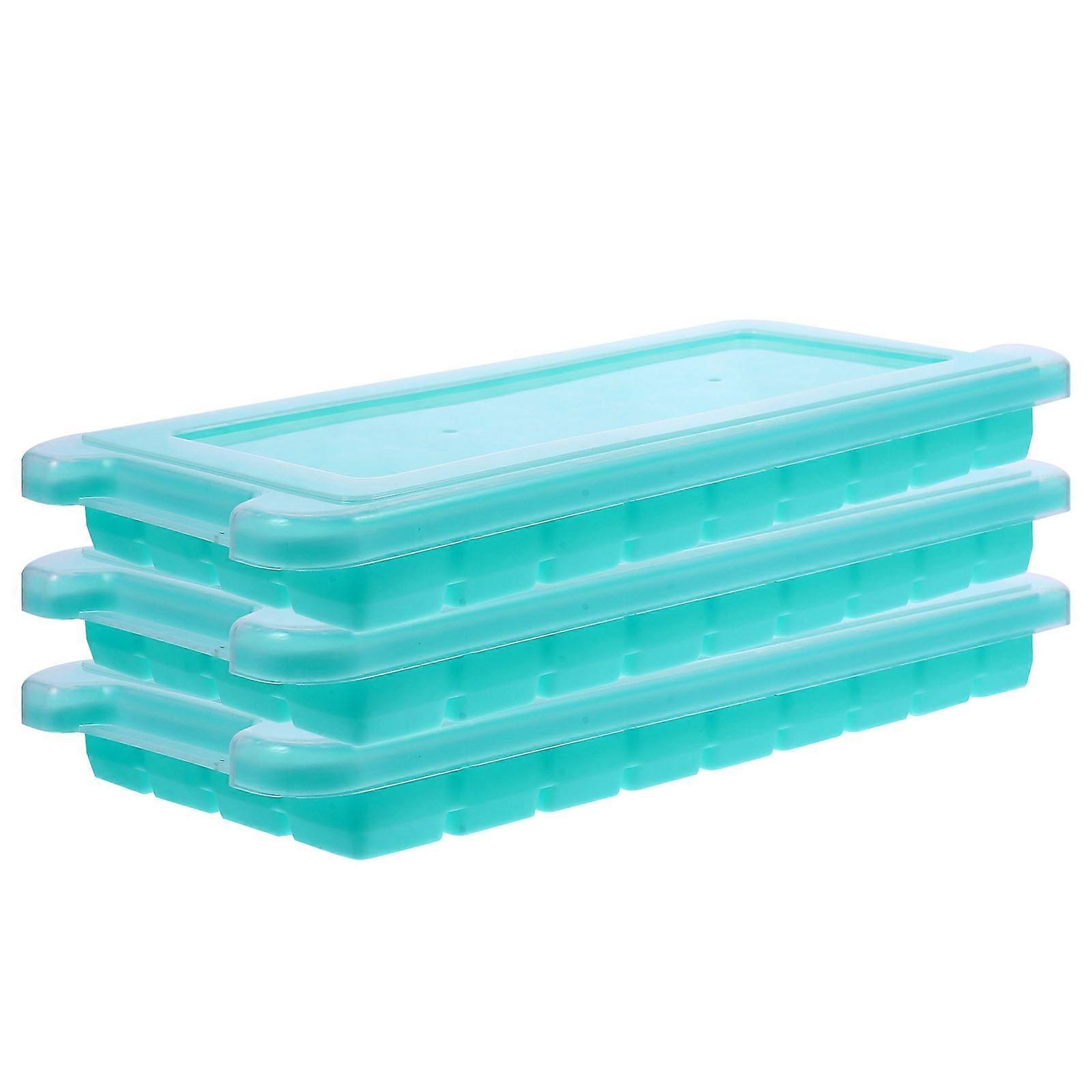 Ice Cube Tray With Easy Release Dust Protection Multipurpose For Coffee Shop Restaurant 26.00X12.00X2.50CM 3Set