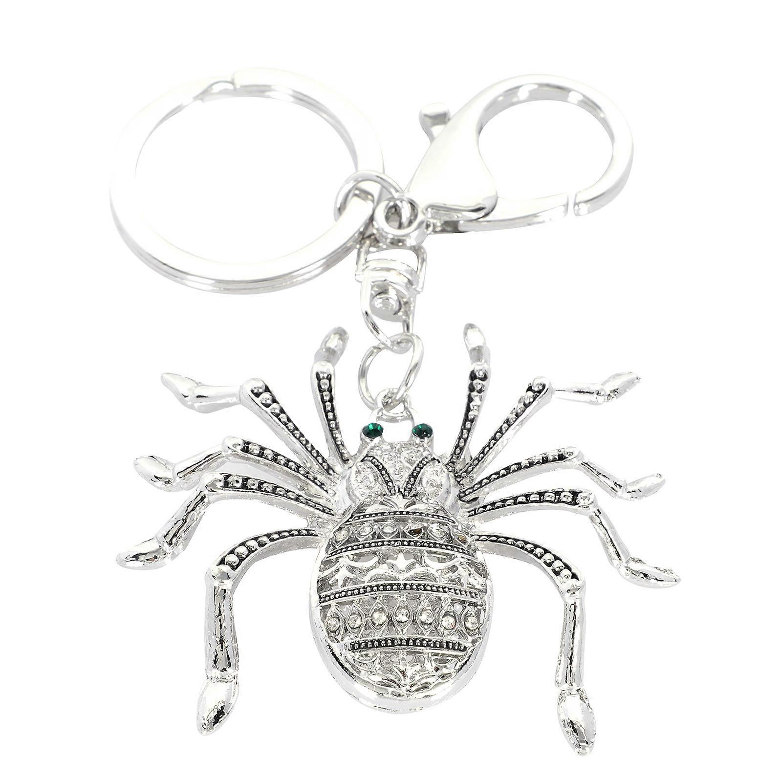Creative Spider Shaped Keychain Pendant with Rhinestone Decoration, Durable and Fashionable Design for Women