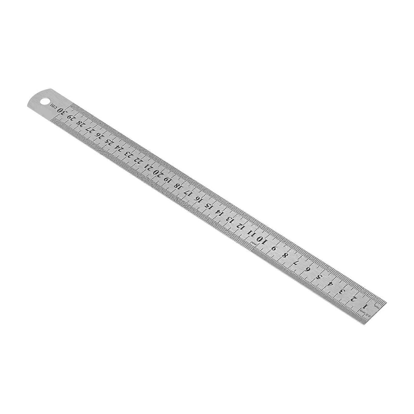 Stainless Steel Ruler, 30 cm, Clear Scale, Precise Metal Ruler with 2 Units