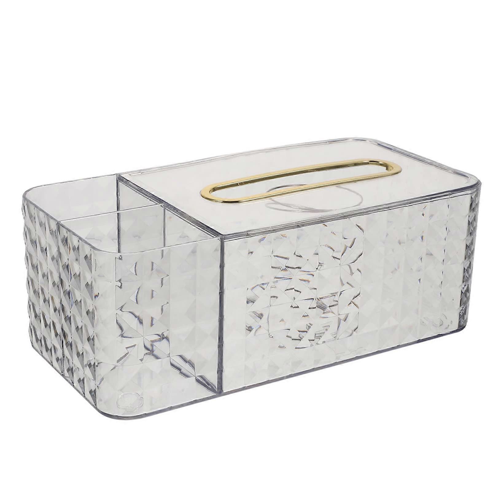 Stylish Storage Box for Paper with Diamond Pattern – Multi-Purpose Tissue Organizer for Desk and Living Room, Grey