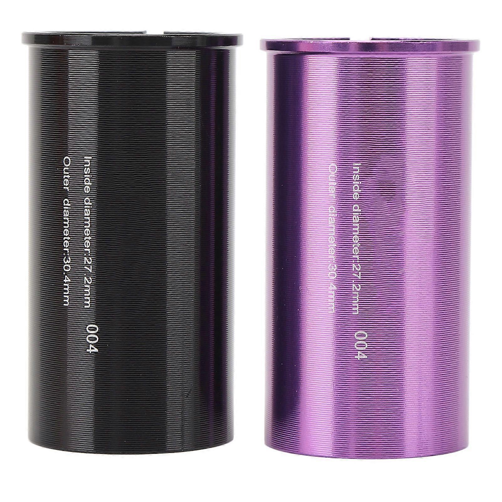 Sattelstütze Rohradapter Aluminiumlegierung CNC-gefräst CD Texture Cycle Sattelstütze Reduzierhülse Unterlegscheibe 27,2-30,4 mmYMQX)