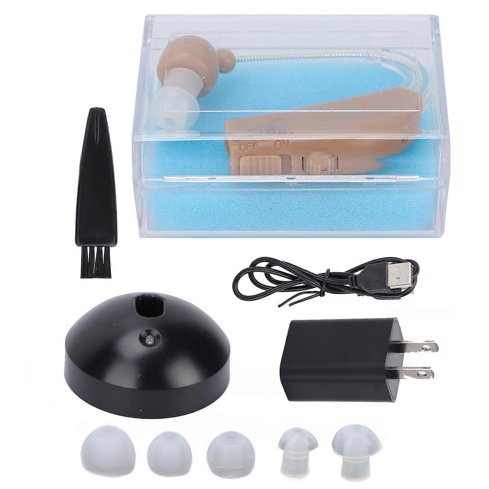 Elderly Hearing Aids Soft Silicone Rechargeable Ear Sound Enhancer USPlug