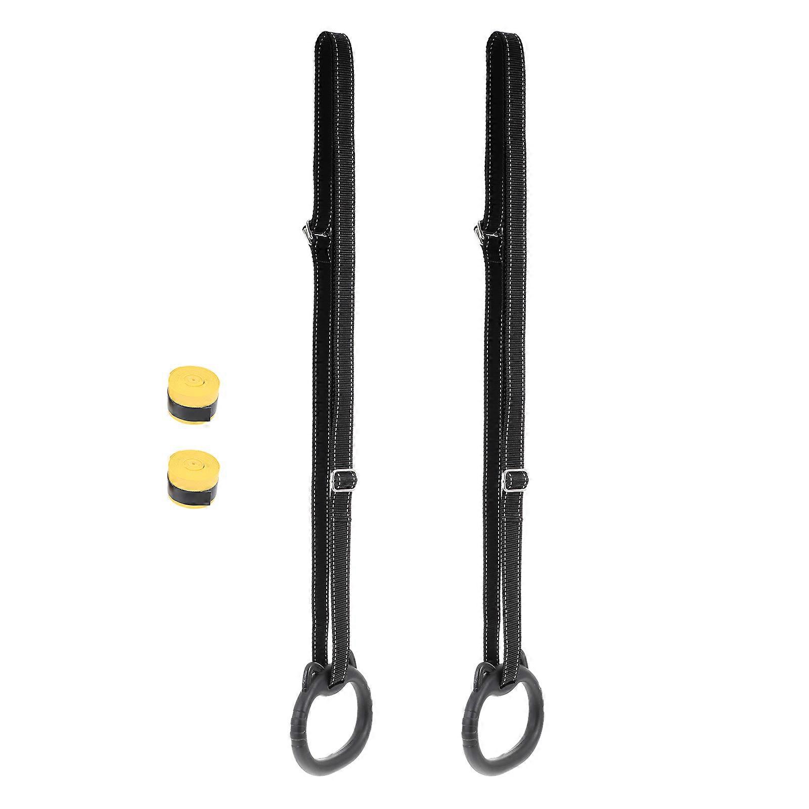 Indoor Exercise Rings with Strap & Grip Covers – Strength Training, Pull Ups, Stretching & Height Enhancement for Home Workouts