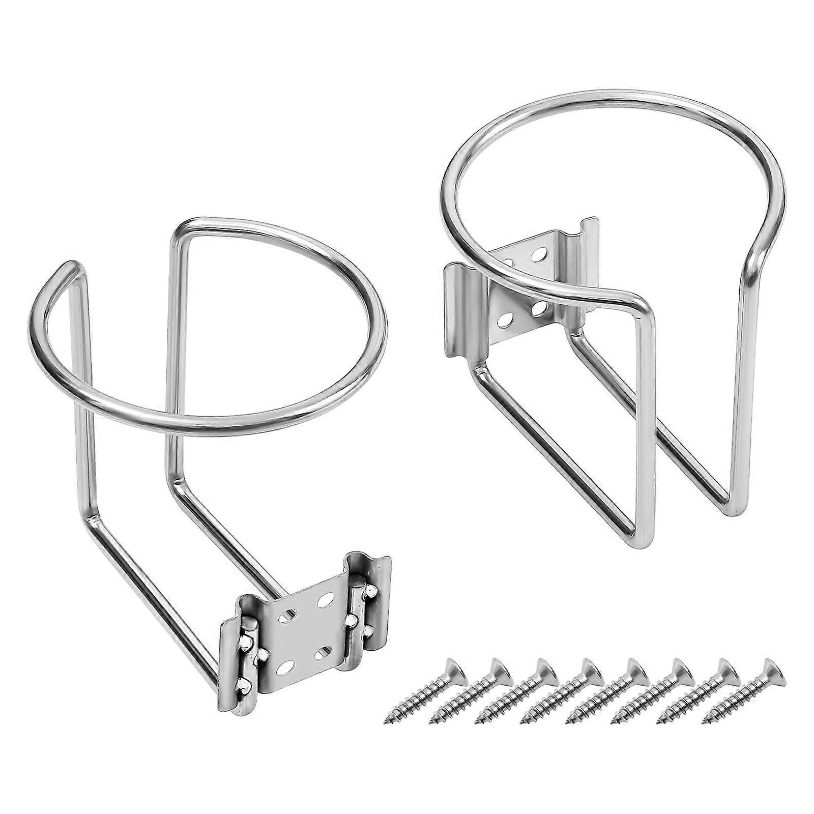 Boat Cup Holder Metal Beverage Organizer Anti-Spilling Round Simple Design for Marine Enthusiasts 2Pcs
