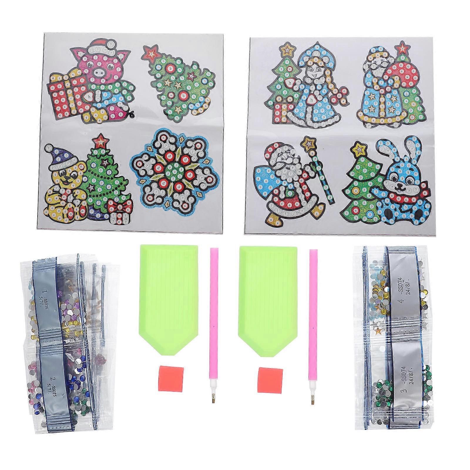 Present Stickers Diamond Stickers Friends Diy Multi-Colored 8x8x0.5cm 2 Sets
