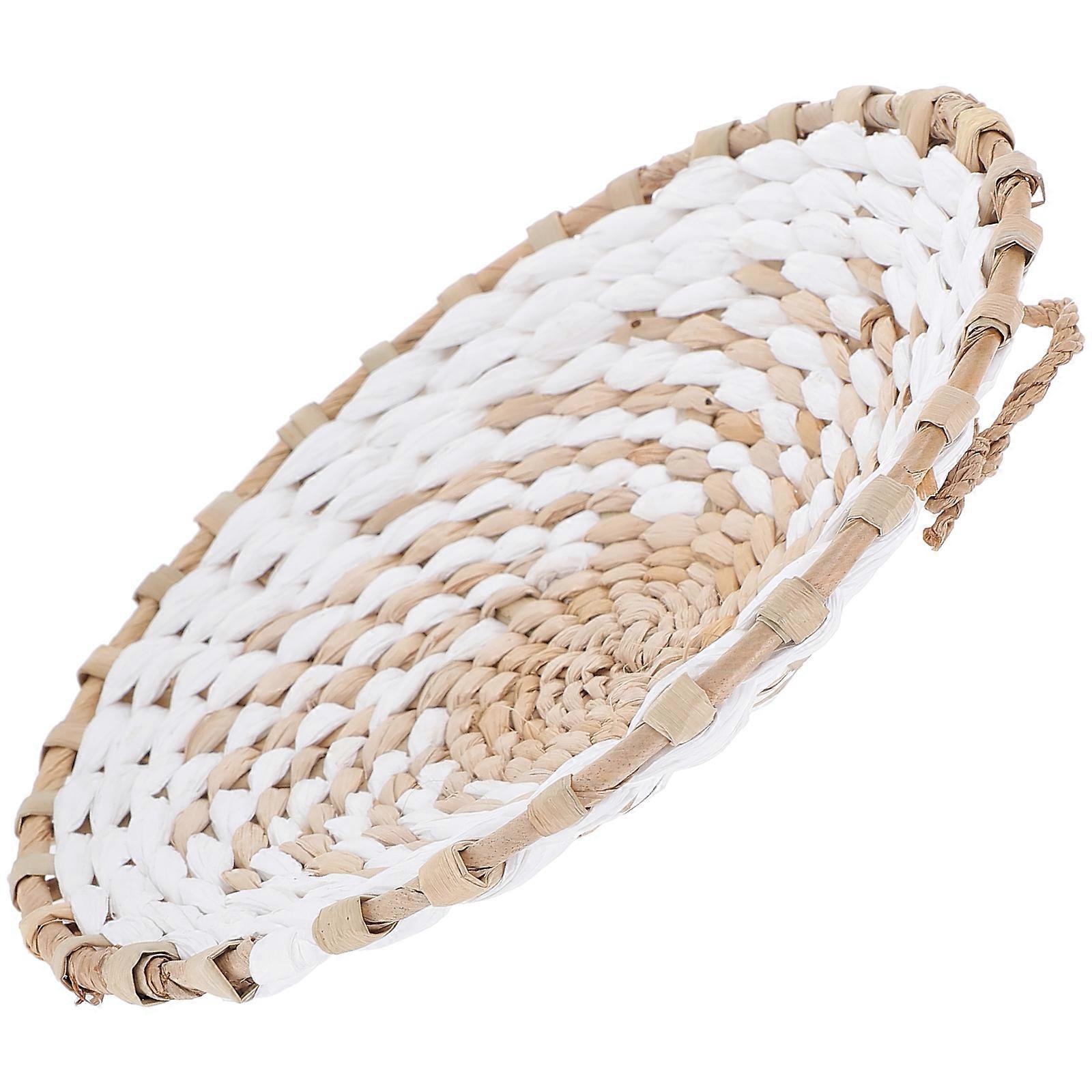 Hanging Woven Wall Basket Boho Style Multi-Colored 20.00X20.00X3.00CM Kitchen Tray 1Set