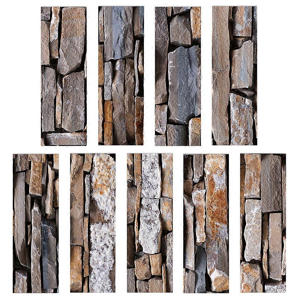 Peel And Stick Wall Panels Diy 3D Stone Grain Wall Stickers Tile Decals Kitchen Waterproof Easy to Peel and Stick