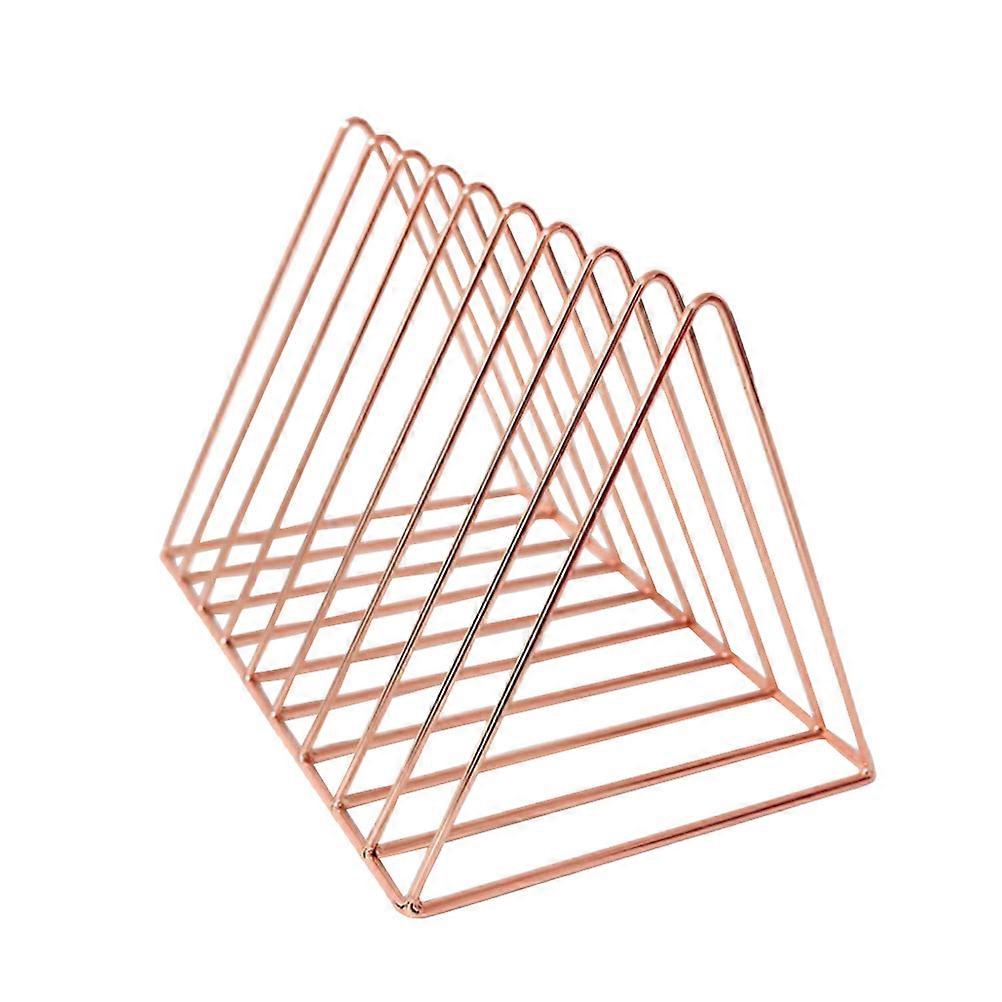 Desk Organizer Tier Bookshelf Organizer Document Storage Rack Triangle Nordic Style Wrought Iron Office Desktop 1Set