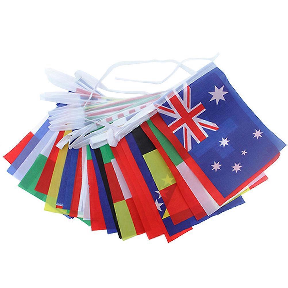 World Flags String International Flags Pendant Rectangle Shape Indoor Outdoor Use 1Set
