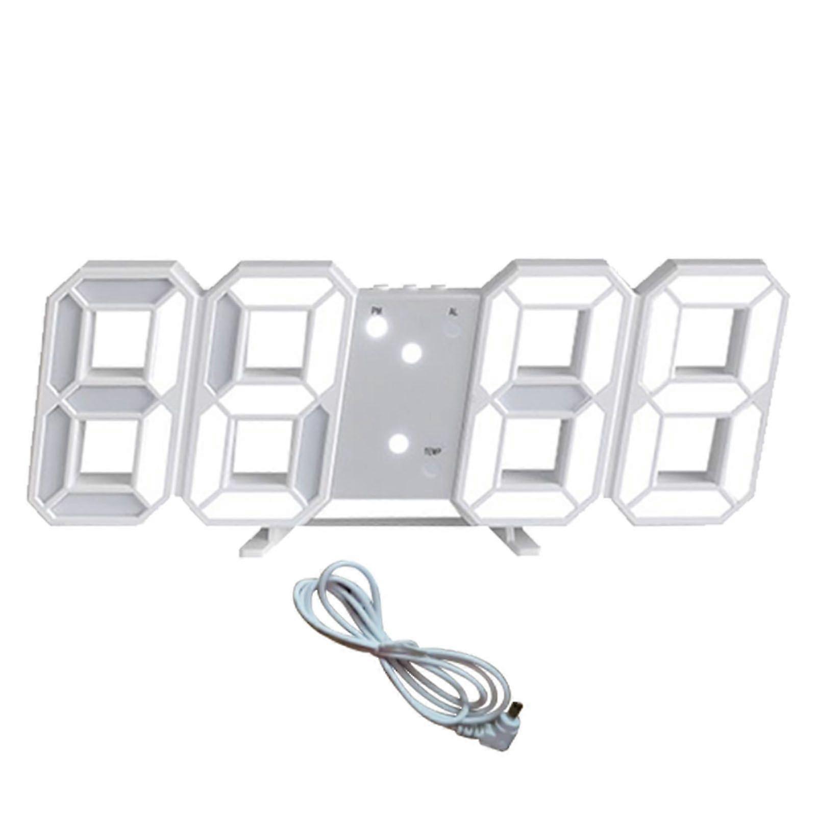 Dimmable 3D LED Digital Wall Clock with Temperature Display and Nightlight Feature