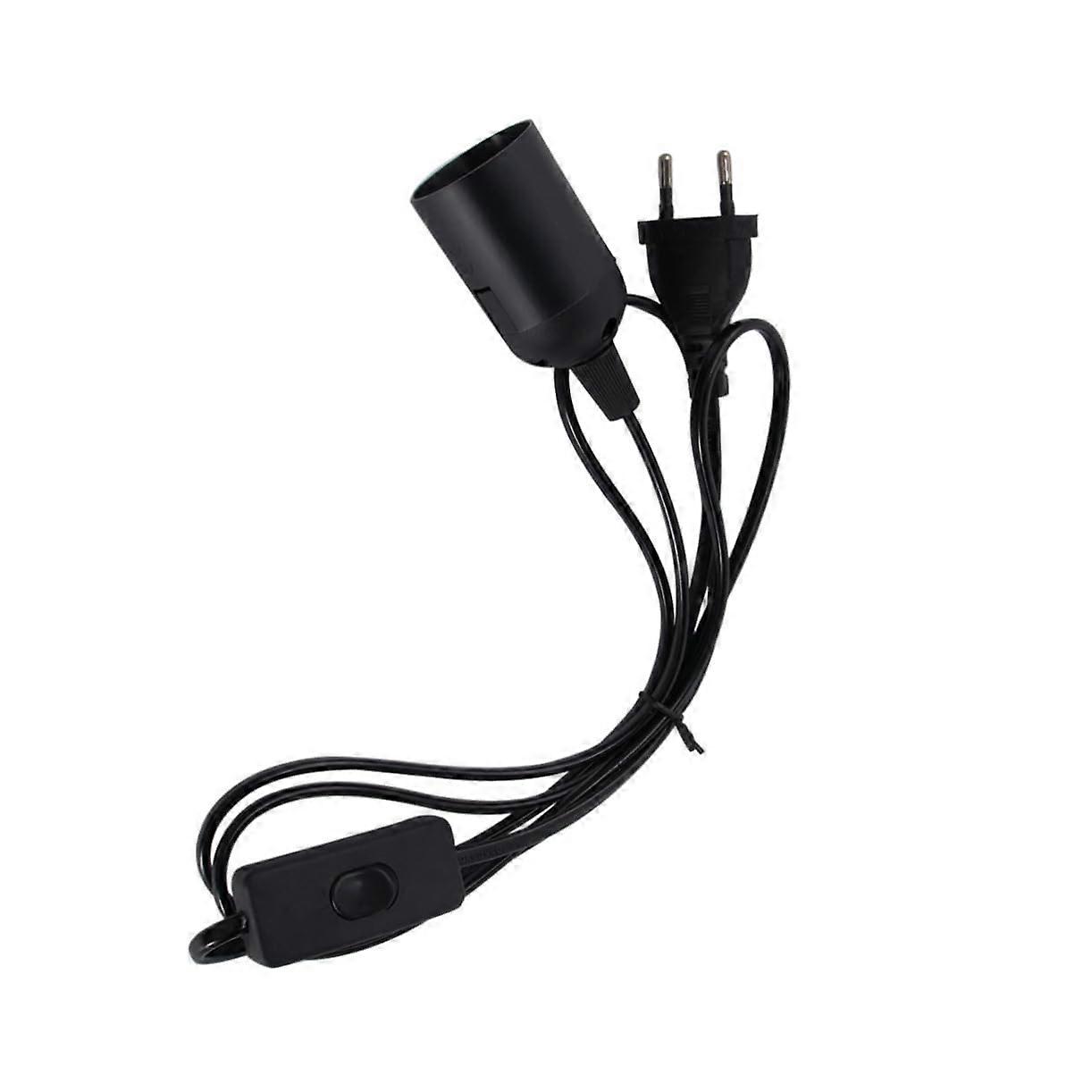 E27 Lamp Socket with 303 Power Cable and Switch, EU Plug, Compatible with LED Bulbs for Pendant and Ceiling Lights