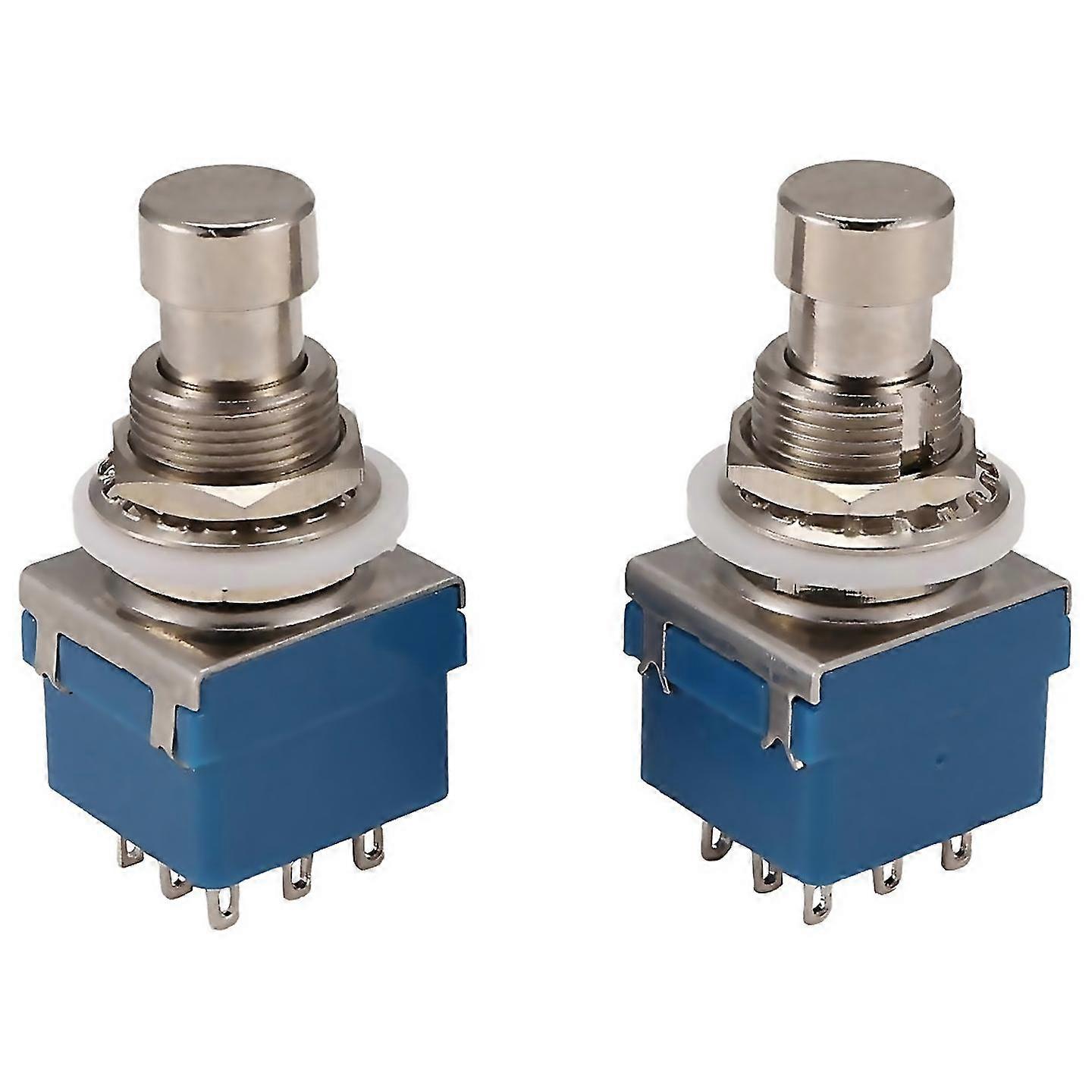 Για 2pcs Guitar Effect Διακόπτες 9-pin 3pdt Guitar Effects Pedal Box Μπλε