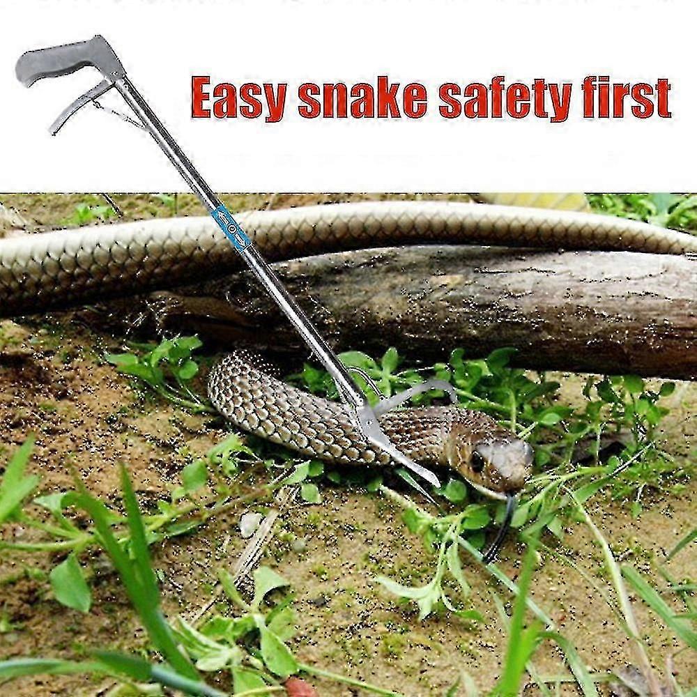 1.2m Foldable Snake Tongs Stick Reptile Catcher Grabber Folding Wide Jaw Snake Pliers Stainless Steel Snake Control Tool Ns2