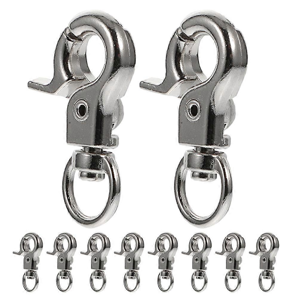 10pcs Silver Zinc Alloy Trigger Snap Hooks for DIY Bag Projects and Decoration