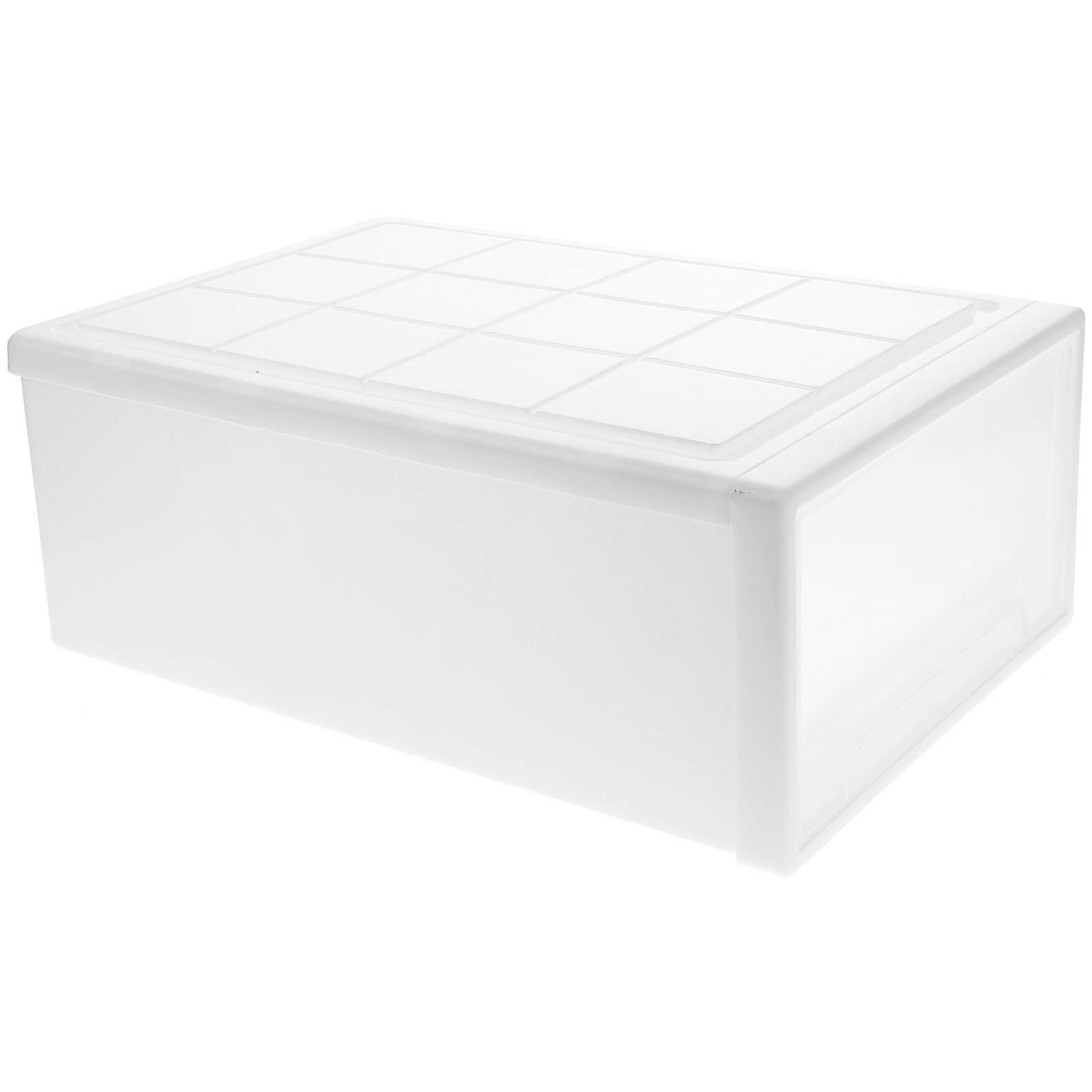 Plastic Storage Case with Drawer Design for Clothes Toys and Cosmetics White Great Airtightness 1Pc