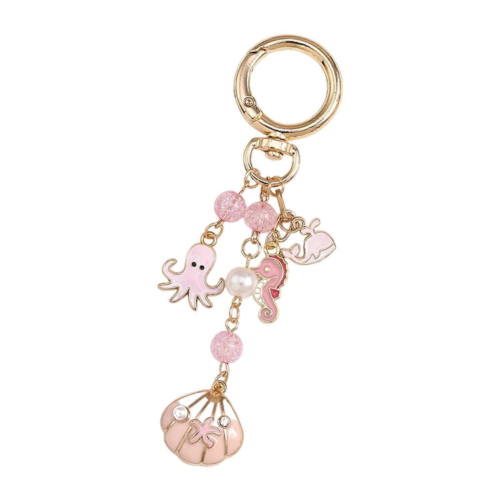 Lightweight Zinc Alloy Keychain Stylish Starfish And Shell Design Handmade Keyring For Traveler And Gift Giving Multicolor