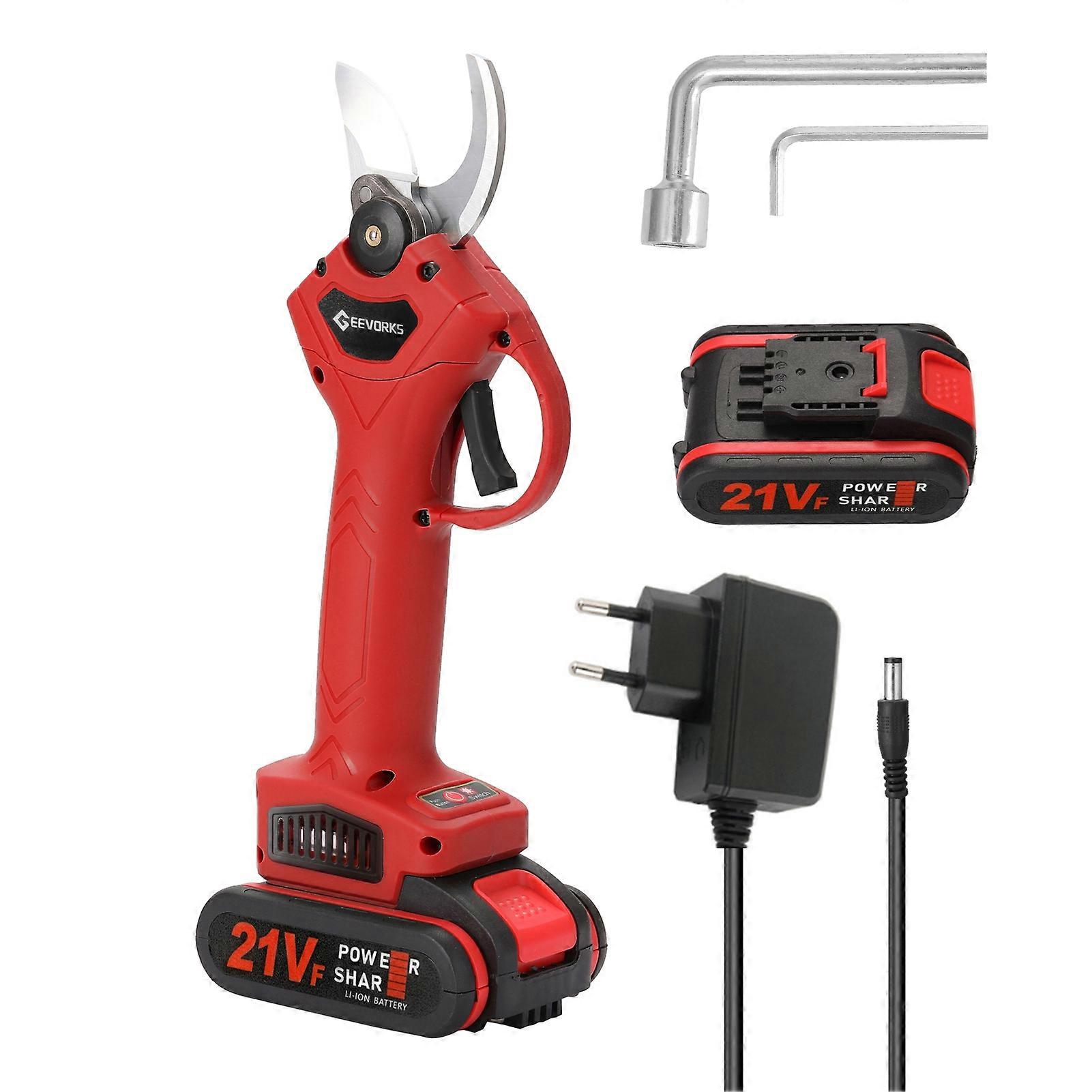 21V Cordless Electric Pruner Efficient Fruit Tree Pruning Shear, Bonsai Branch Cutter Landscaping Tool with Sharp Blades