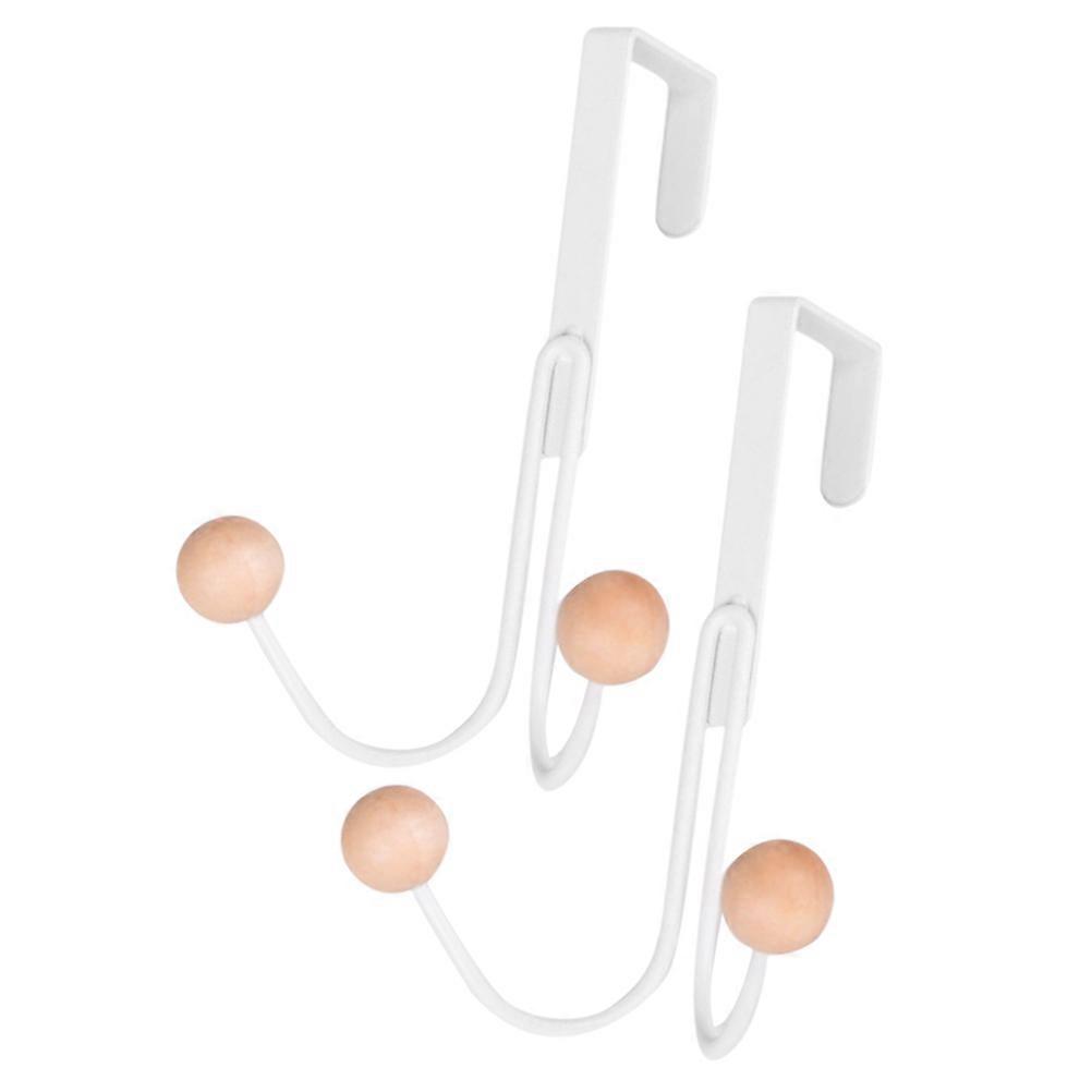 2Pcs Heavy Duty Over Door Hooks for Clothes Towel Assorted Color Iron Material