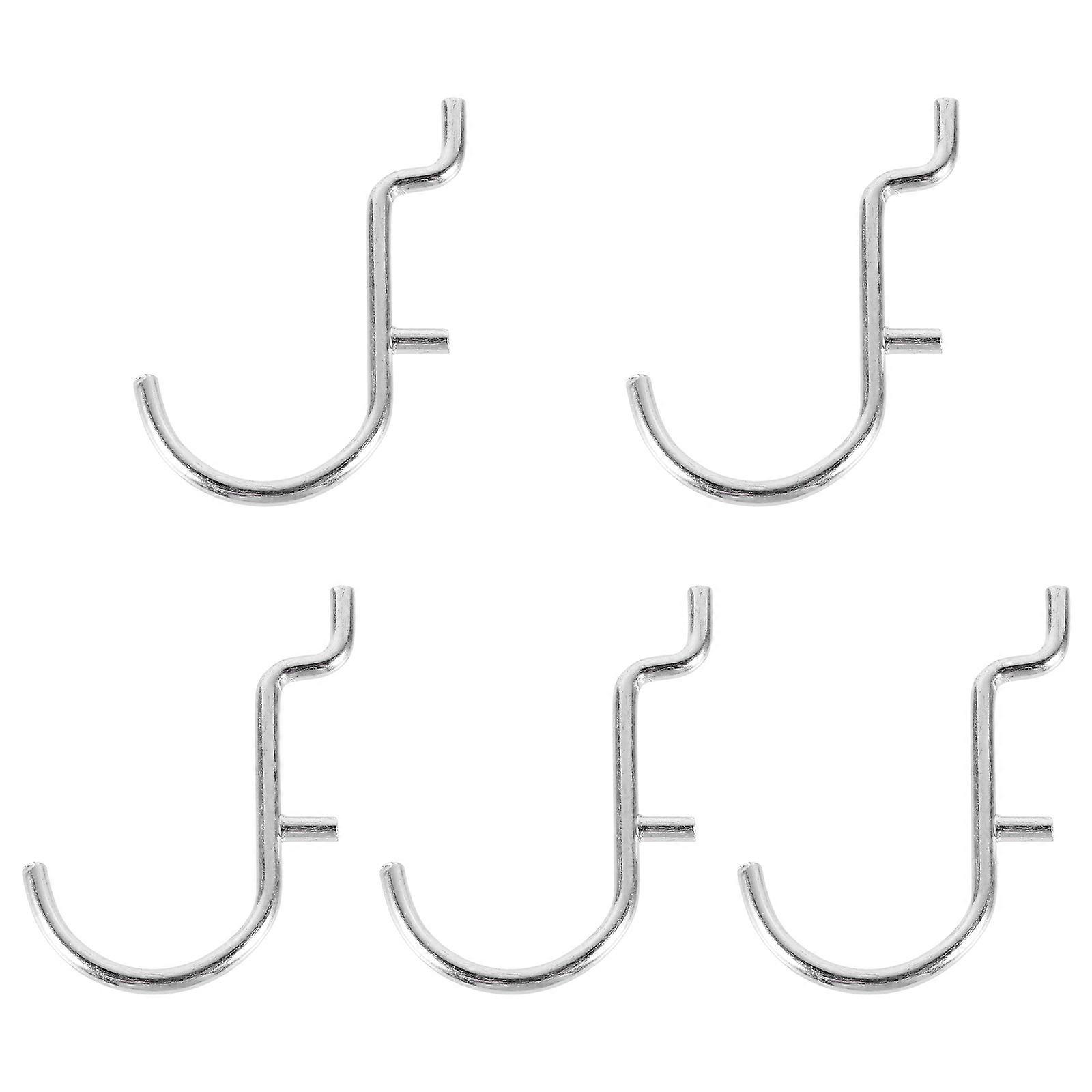 Stainless Steel Heavy Duty Pegboard Hooks for Hanging Use Silver 5 Pieces U ShapeHooks