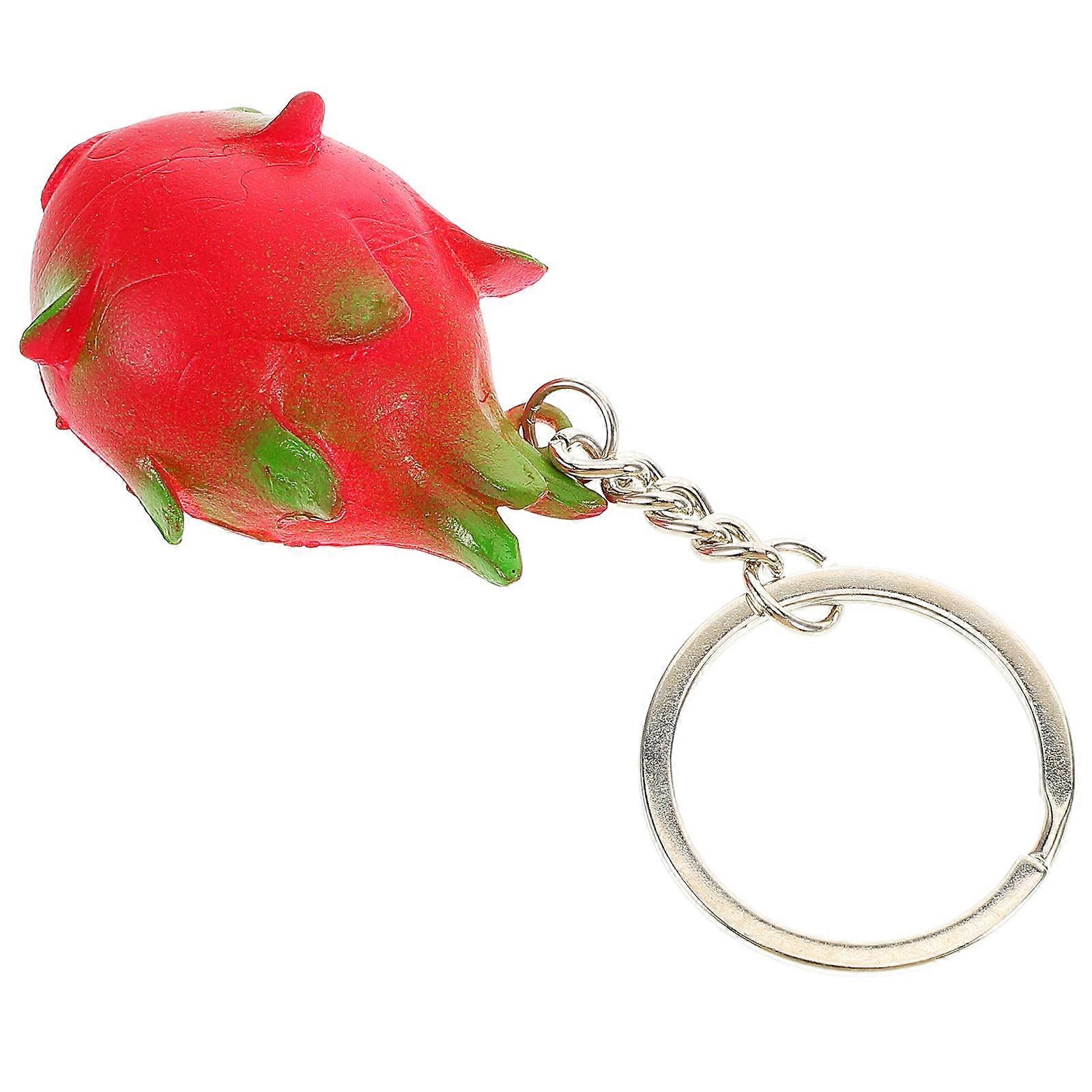Dragon Fruit Keyring PVC Material Easy Identification Backpack Accessory 1Pack