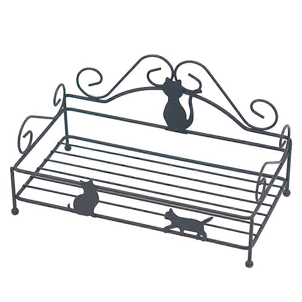 Demir Sanat Kedi Depolama Rafı, İçi Boş Tasarımlı Masa Standı Rafı, Mutfak ve Banyo Düzenleyici, Bardaklar, Baharatlar ve Zarifler için Yerden Tasarruf Sağlayan Tutucu