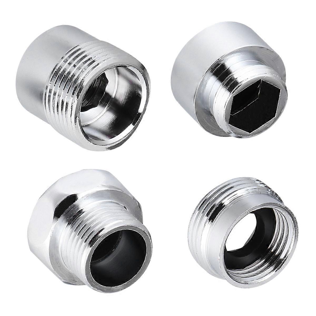 Fitting for Pipe Quick Coupling Copper Thickened Inner and Outer Wire Joint for Water Pipe Systems and Faucets Silver 2.40 X 2.40cm 4Pcs