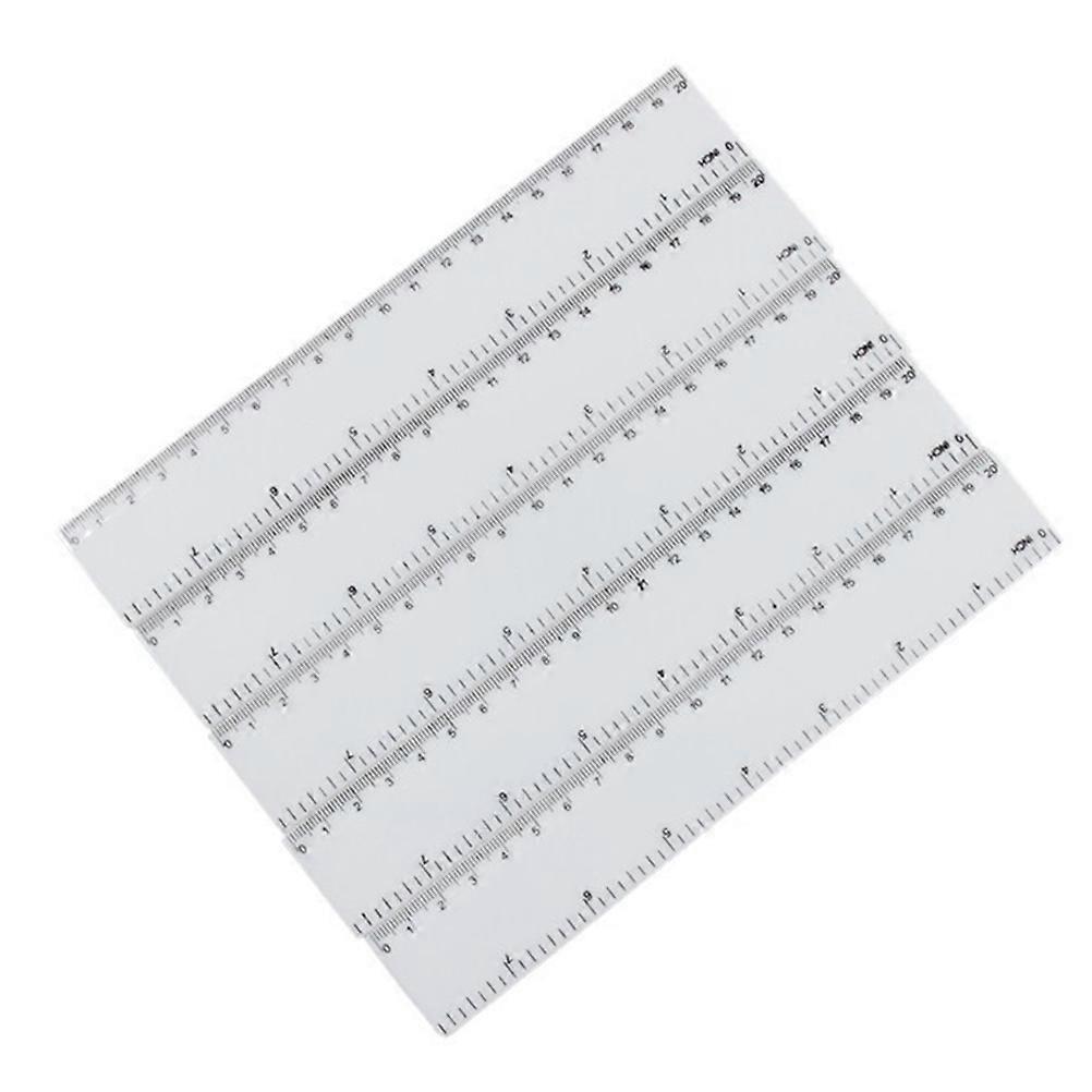 Tool 4pcs 8 Inches Rules Straight Rules Plastic Measuring Geometry Ruler For School Classroom, Home, Or Office (Clear)-Plastic S Geometry Ruler